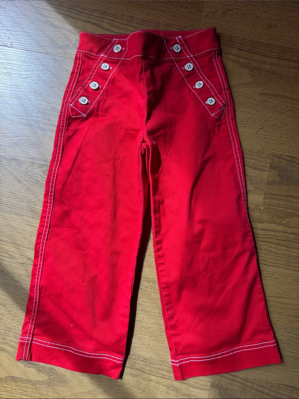 Janie and Jack Red Wide-Leg Button-Front Pants